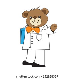 doctor teddy bear, illustration in vector format