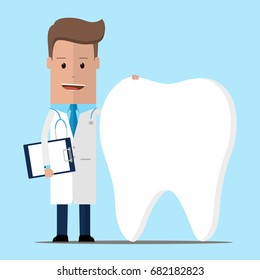 Doctor and teeth , Dentist concept. Vector illustration
