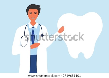 Doctor and teeth , Dentist concept - vector illustration