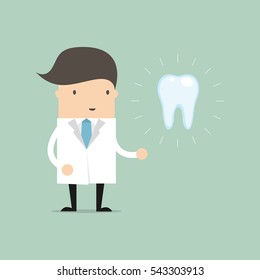 Doctor and teeth, Dentist vector.
