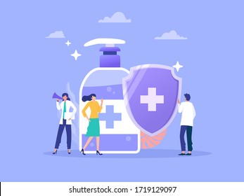 doctor telling the people to wash their hands frequently to prevent corona virus disease vector illustration concept, can use for, landing page, template, ui, web, homepage, poster, banner, flyer