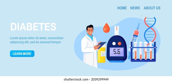 Doctor Testing Blood Sugar Glucose Using Stock Vector (Royalty Free ...