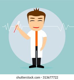 Doctor with thermometer