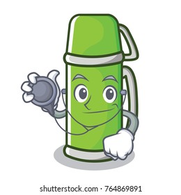 Doctor thermos character cartoon style