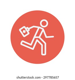 Doctor thin line icon Medical symbol thin line icon for web and mobile minimalistic flat design. Vector white icon inside the red circle. Doctor thin line icon Medical symbol thin line icon for web and mobile minimalistic flat design. Vector white icon inside the red circle.