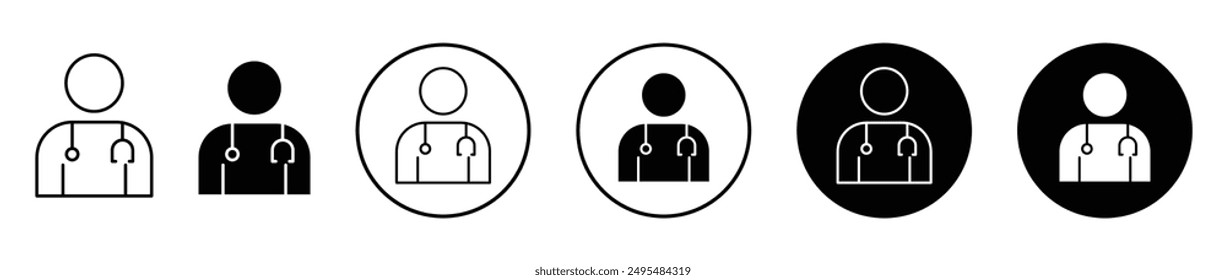 Doctor thin line vector icon set.