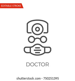Doctor Thin Line Vector Icon. Flat Icon Isolated on the White Background. Editable Stroke EPS file. Vector illustration.