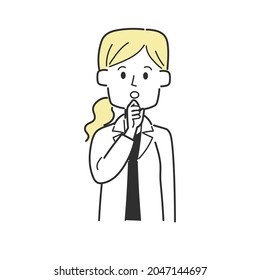 A doctor thinking with his hand on his chin