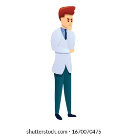 Icono de pensamiento médico. Caricatura del pensamiento médico icono vectorial para el diseño web aislado en fondo blanco