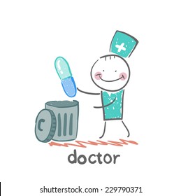 Doctor throws a pill