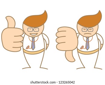 doctor thumbs up down saying like and dislike