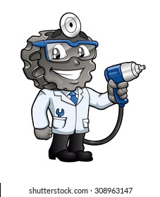 doctor tire cartoon.Vector Design EPS 10