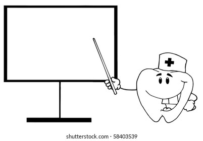 Doctor Tooth Shows A Pointer On A Board