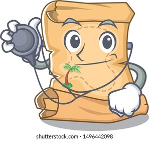 Doctor treasure map in the character shape