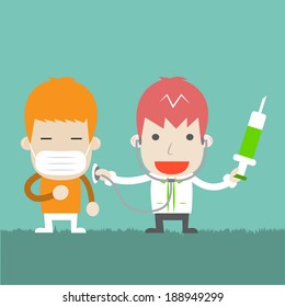 Doctor are treat the patient,Vector cartoon business