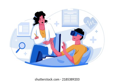 Doctor treating a patient using VR