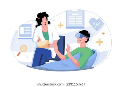 Doctor Treating A Patient Using VR