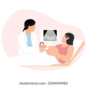 doctor with an ultrasound scan of unborn child