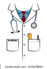 Doctor uniform print for kids t shirt vector illustration