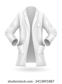 Ilustración vectorial de la ropa de vestir uniforme del médico aislado en fondo blanco