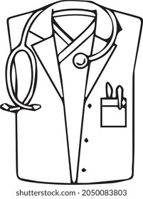 doctor uniform stroke coat vector