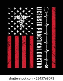 Doctor Usa Flag T Shirt Design, apparel art doctor,