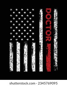 Doctor Usa Flag T Shirt Design, apparel art doctor,