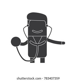 Doctor using a stethoscope, vector illustration design. Health care characters collection.