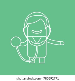 Doctor using a stethoscope, vector illustration design. Health care characters collection.
