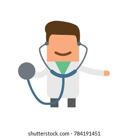 Doctor using a stethoscope, vector illustration design. Health care characters collection.