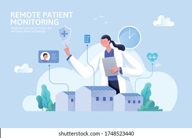 Doctor Using Technology To Monitor Patient's Health Condition Remotely, Concept Of Telehealth, Remote Patient Monitoring