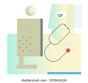 Doctor using Telemedicine - Illustration as EPS 10 File