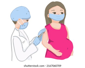 The doctor vaccinated the pregnant woman.