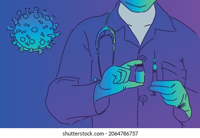 doctor vaccination injection man hospital drawn