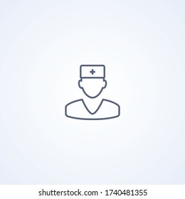 Doctor, vector best gray line icon on white background, EPS 10
