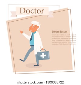 Doctor Vector. Cartoon. Isolated art on white background. Flat