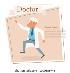 Doctor Vector. Cartoon. Isolated art on white background. Flat