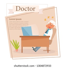 Doctor Vector. Cartoon. Isolated art on white background. Flat