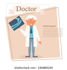 Doctor Vector. Cartoon. Isolated art on white background. Flat Rontgen