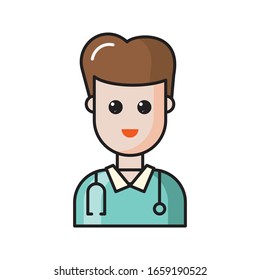 doctor vector flat color icon 