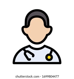 doctor vector flat color icon 