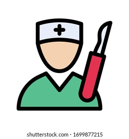 icono de color plano vectorial doctor 