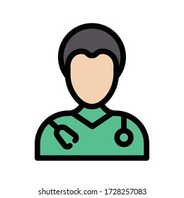 doctor vector flat color icon 