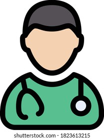 doctor vector flat color icon 