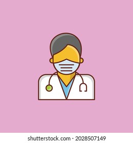 doctor vector flat color icon