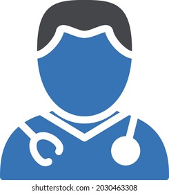 icono de color de glifo vectorial de doctor
