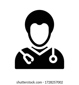 doctor vector glyph flat icon 