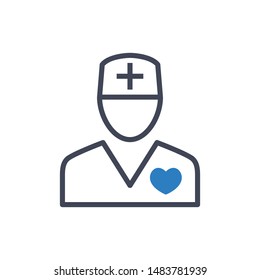 Doctor vector graphics icon in blue gray color