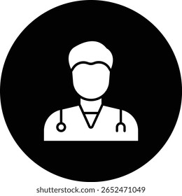 Icono del Vector del doctor. Se puede utilizar para aplicaciones de impresión, móviles y de Web.