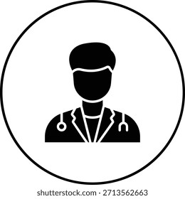 Icono del Vector del doctor. Se puede utilizar para aplicaciones de impresión, móviles y de Web.
